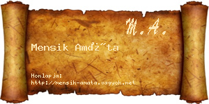 Mensik Amáta névjegykártya